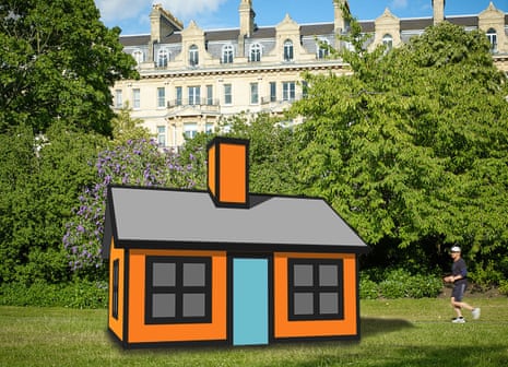 Richard Woods’s sculpture Holiday Home joins work by Tracey Emin and others at the Frieze Sculpture Park.