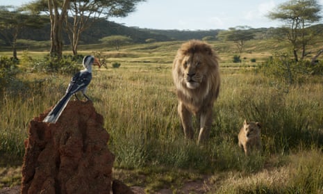 ‘Most trusted voice in the world’ James Earl Jones as Mufasa (centre), with Zazu and Simba in The Lion King.