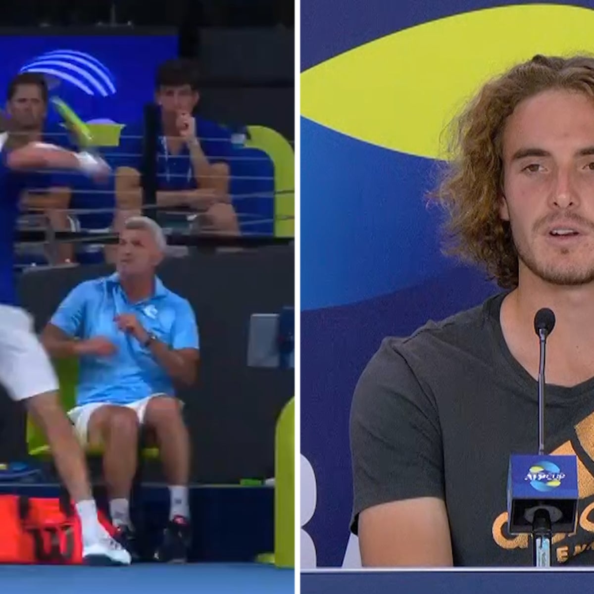 Tsitsipas Hurts Father And Gets A Telling Off From Mother After Meltdown Tennis The Guardian
