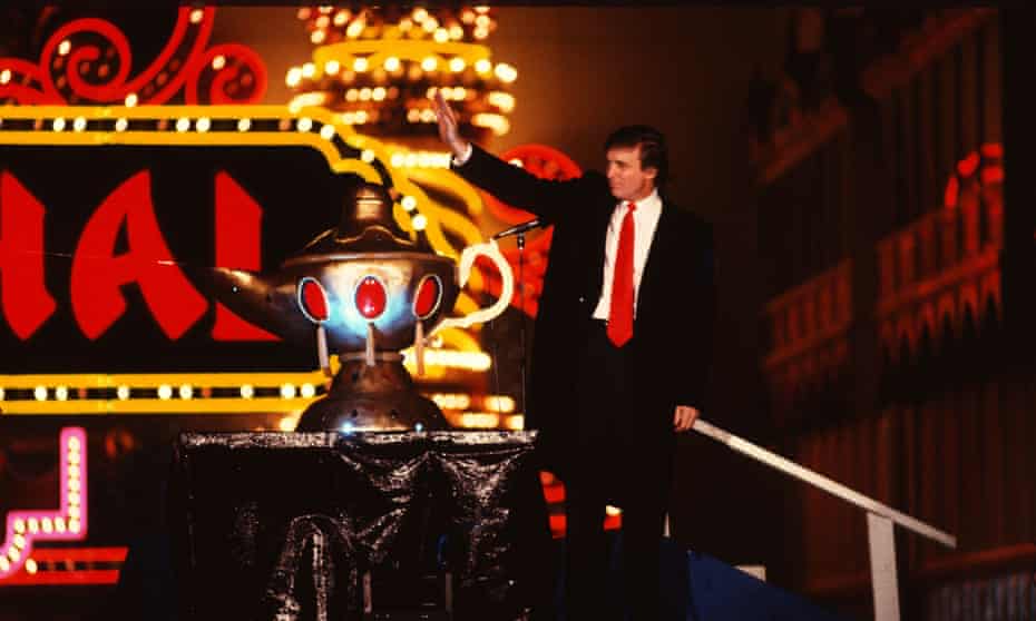 Donald Trump at opening of Trump Taj Mahal Casino on 5 April 1990. Trump’s casino employees have said there was a culture of racism at their workplace.