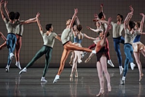 New York City Ballet performing Robbins’ Glass Pieces during the American music festival at the David H Koch theatre 10 May 2013.