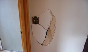 A broken wall at the Malheur national wildlife refuge.