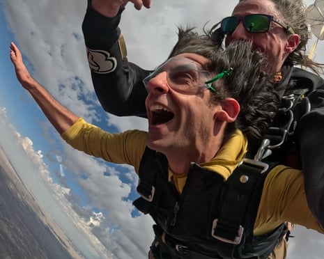 Luke Simyan skydives on The Chosen in the Wild with Bear Grylls