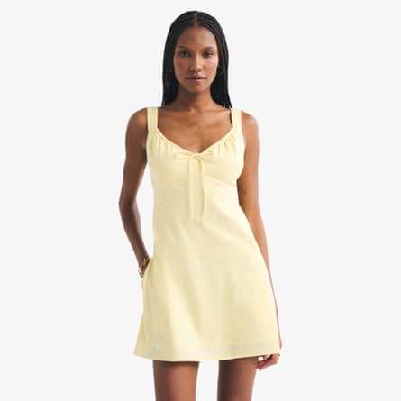 Abercrombie bra-free tie-front linen-blend mini dress