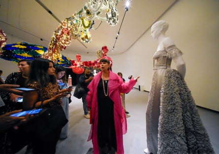 Joana Vasconcelos next to a Valentino dress at Venus