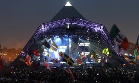 U2 perform on Pyramid stage