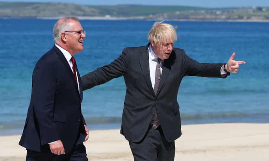 Scott Morrison and Boris Johnson