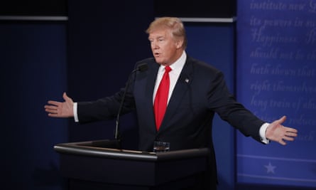 Republican nominee Donald Trump speaks during the final presidential debate.