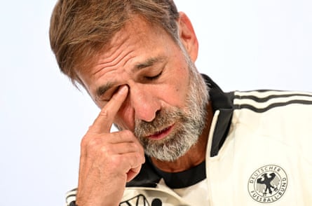 Jürgen Klopp speaks during a press conference ahead of Germany’s Nations League match against Serbia