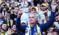 José Mourinho takes a selfie in front of the Fenerbahce fans