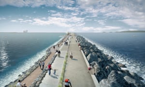 Artist’s impression of the Tidal Lagoon Power wall at Swansea Bay. 