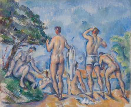Bathers by Paul Cézanne, 1890-92. Showing Paitnting the French Riviera.
