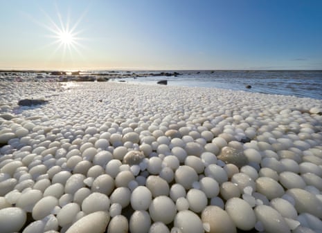 'Ice eggs' on Marjaniemi beach, Hailuoto island, Finland