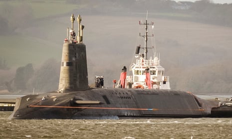 HMS Vengance, which carries the Trident nuclear missile. The warhead is being secretly upgraded, according to the Nuclear Information Service.
