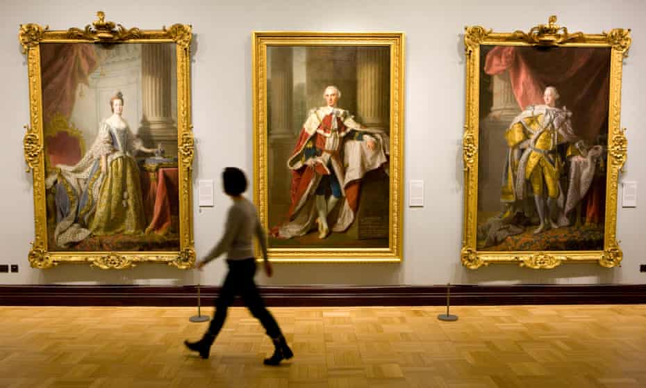 Paintings inside the Scottish National Portrait Gallery in Edinburgh