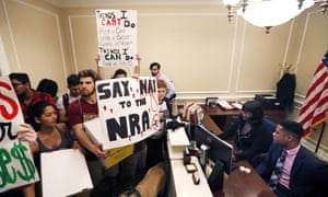 Students went to the Florida governor’s office with boxes of petitions for gun control reform last month.