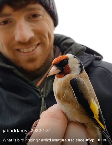 Jack Baddams with a bird sitting on his hand
