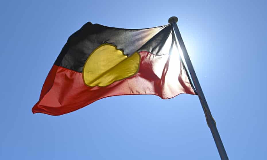 An Australian Aboriginal flag is seen in Canberra, September 15, 2020.
