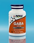 A bottle of Gaba capsules.