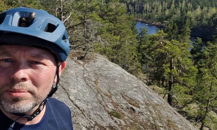 William Macdonald enjoys mountain biking on his lunch break