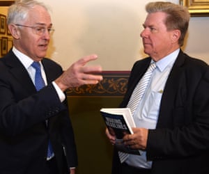 Malcolm Turnbull with Chris Mitchell at the launch of Mitchell’s memoir, Making Headlines