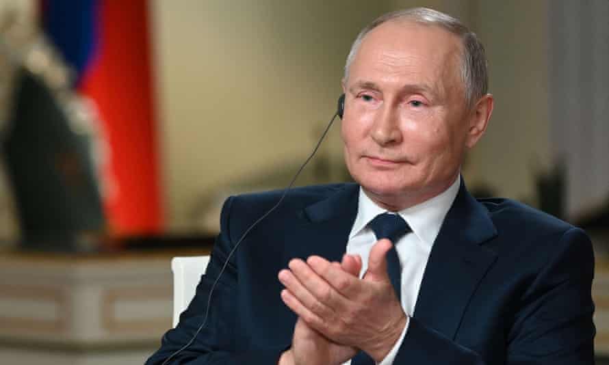 Vladimir Putin during the NBC News interview in Moscow
