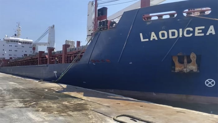 Syrian cargo ship Laodicea is being held at Tripoli.