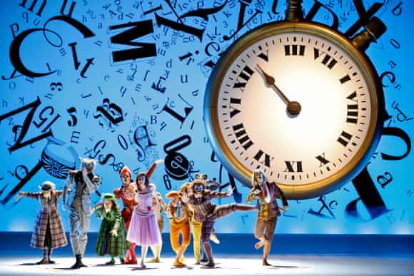Dancers on stage in the Australian Ballet's Alice's Adventures in Wonderland, created by Christopher Wheeldon for the Royal Ballet.