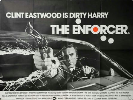 A British quad poster for the 1976 Clint Eastwood movie The Enforcer, designed by Bill Gold for Warner Bros.