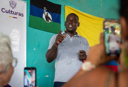 Andreus Manuel Valdés Torre, 46 years old, community leader of San Basilio de Palenque, in a Palenque language workshop