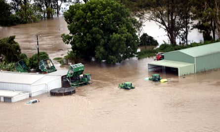 Flooded sheds and submerged tractors