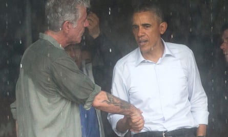Barack Obama and Anthony Bourdain in Hanoi, Vietnam, 2016, after taping an interview.