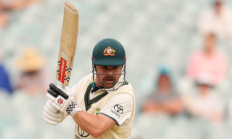 Travis Head plays a shot on day one of the Boxing Day Test between Australia and Pakistan