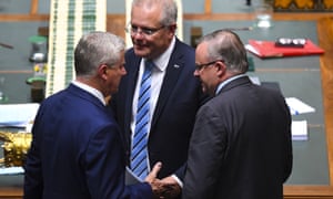 Anthony Albanese (right) demands Michael McCormack (left)
