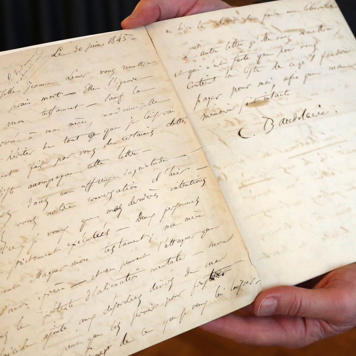 Baudelaire suicide letter fetches three times estimated price at