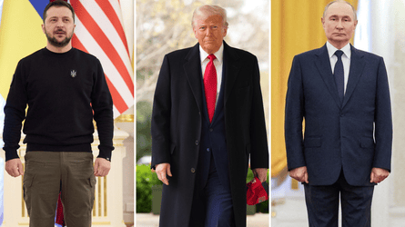 Composite of (from left) Zelenskyy, Trump and Putin