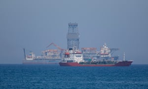 A drillship off the coast of Limassol, Cyprus.