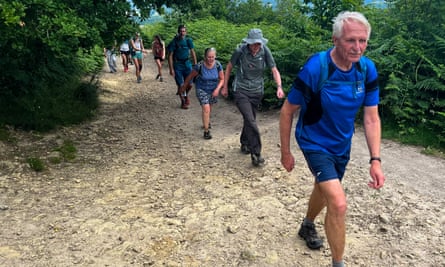 The walkers hit their stride on the Founders Footpath.