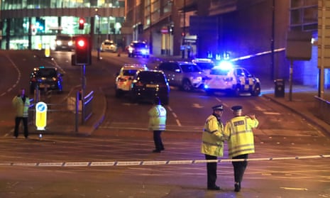 Police cordon at Manchester Arena incident