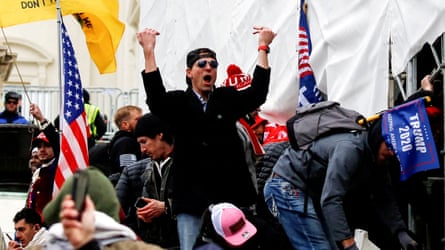 Supporters of Donald Trump astatine nan Capitol connected 6 January 2021.