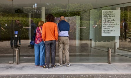 The artist and curators of the Israel Pavillion have decided to close the pavilion until 'a ceasefire and hostage release agreement is reached'.