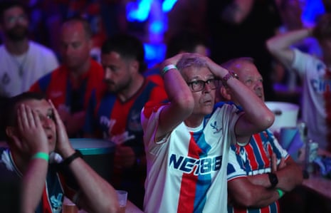 Crystal Palace fans watch a screening of the Europa Conference League final between Crystal Palace and Rayo Vallecano at The Steel Yard, London.