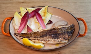 ‘Lubricated with a rich anchovy sauce’: ember-baked gurnard.