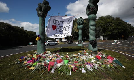 Floral tributes in Aukland for the murdered British backpacker Grace Millane.