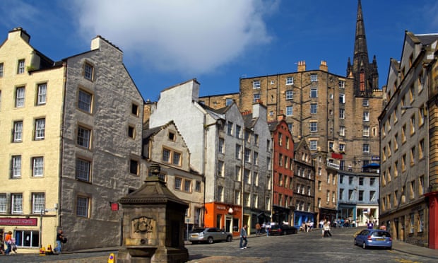 Grassmarket and Victoria Street in Edinburgh, where universal basic income will be trialled next year 