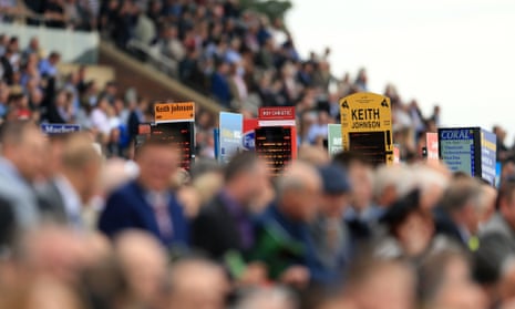 Keith Johnson’s boards in the thick of the action at York in pre-Coronavirus times. He was one of two men allowed to take bets there last week.