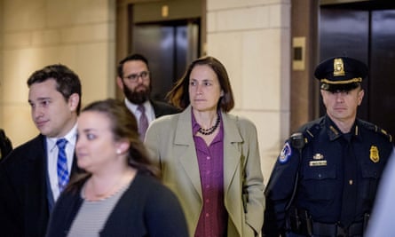 Fiona Hill arrives for a closed door meeting as part of the House impeachment inquiry into Donald Trump on Capitol Hill in Washington.