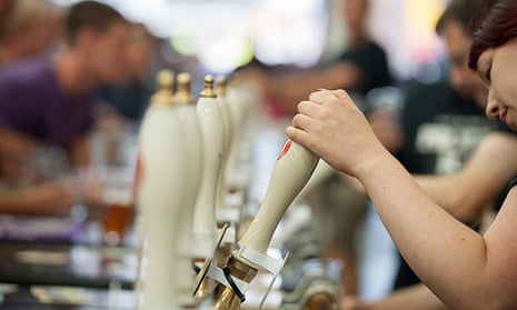 beer being served in pub