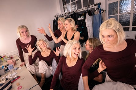 Denise Gough in the Emmas’ dressing room during the interval, midway through her evening performance as Emma in People, Places and Things at the Trafalgar Theatre.