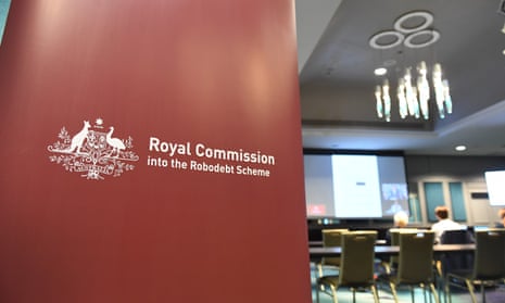 Royal commission signage at the inquiry